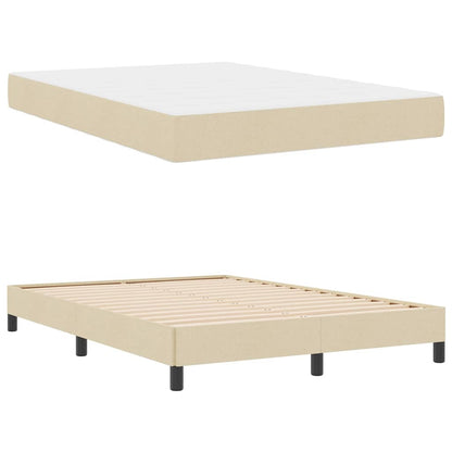Letto a molle con materasso Crema 160 x 200 cm Tessuto | homemem39
