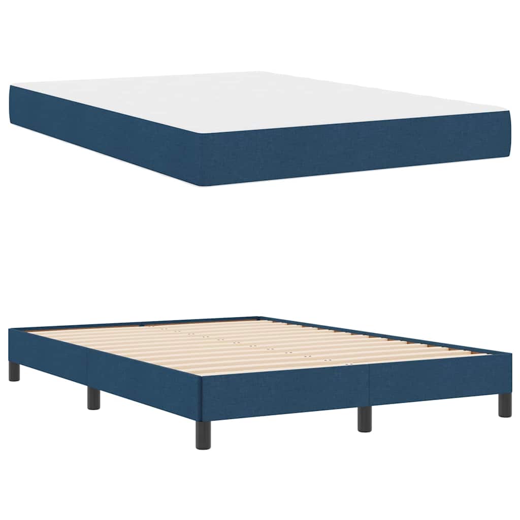 Letto a molle con materasso Blu 160 x 200 cm Tessuto