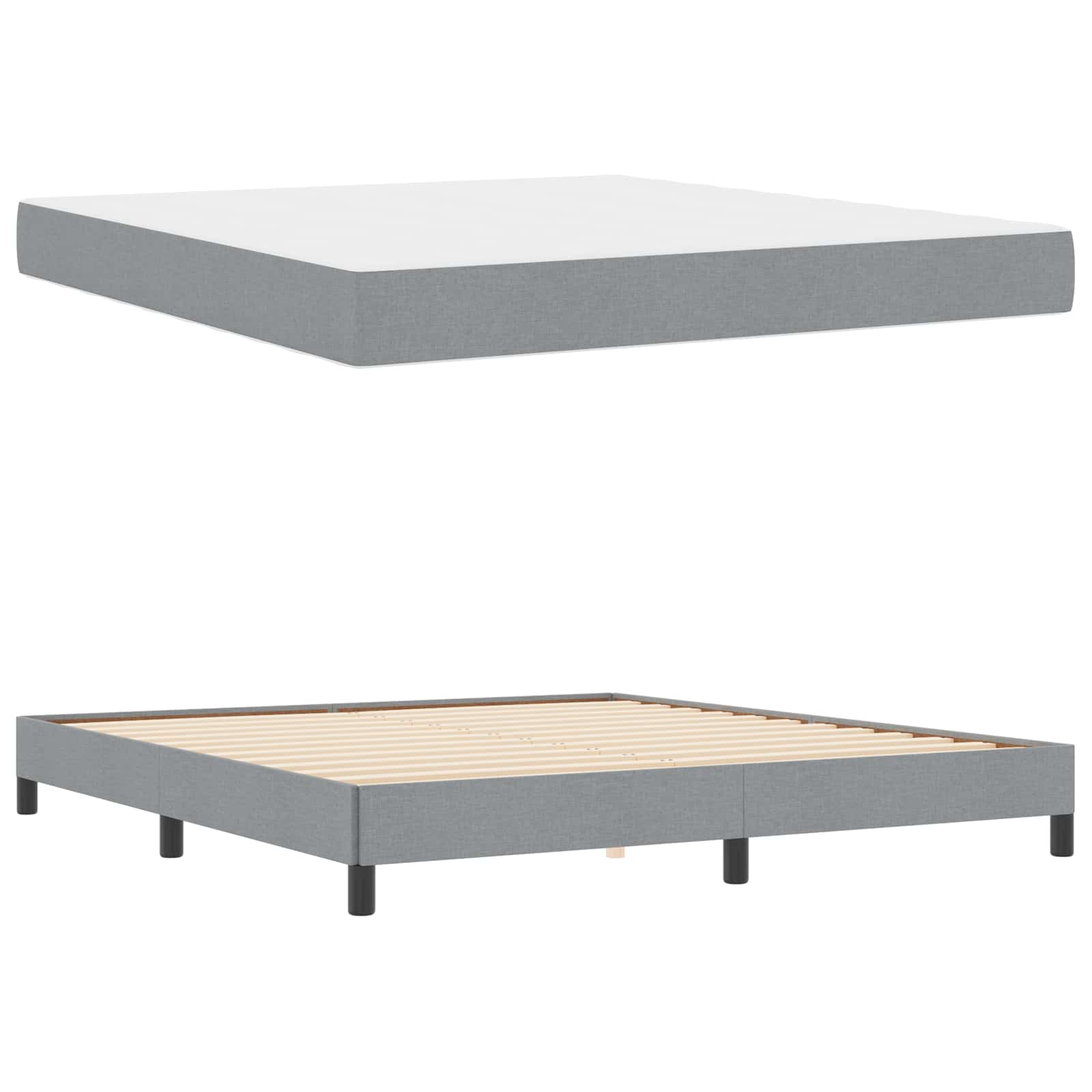 Letto a molle Grigio chiaro 180 x 200 cm Tessuto | homemem39