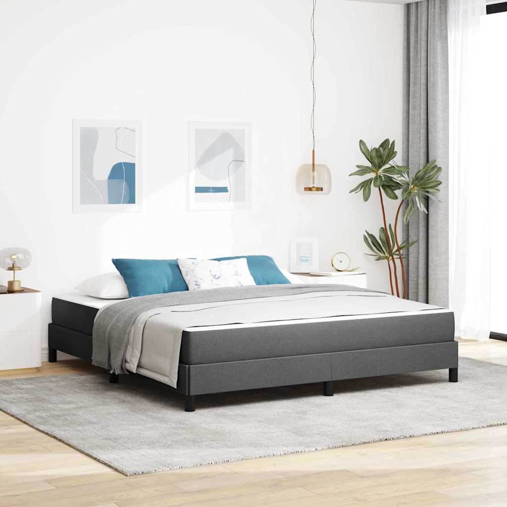 Letto a molle con materasso Grigio scuro 180 x 200 cm Tessuto