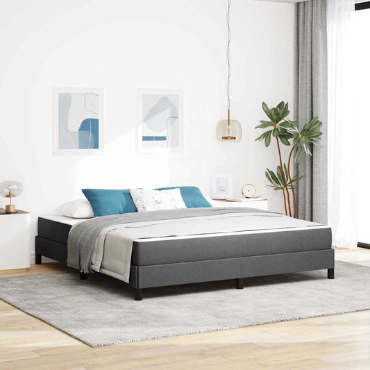 Letto a molle con materasso Grigio scuro 180 x 200 cm Tessuto