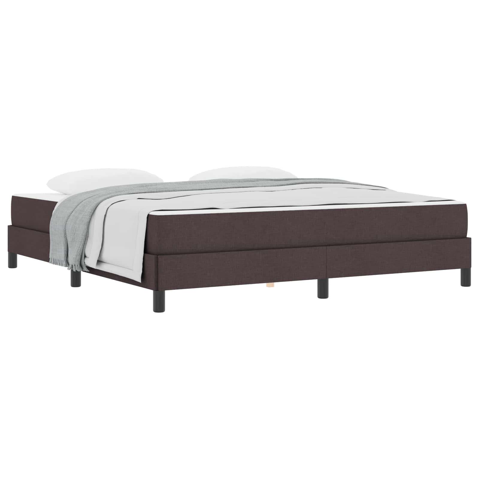 Letto a molle con materasso Marrone Scuro 180 x 200 cm Tessuto | homemem39
