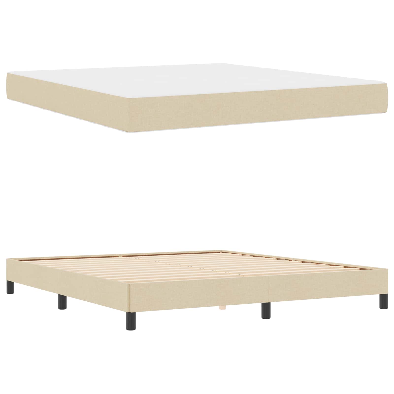 Letto a molle Crema 180 x 200 cm Tessuto | homemem39
