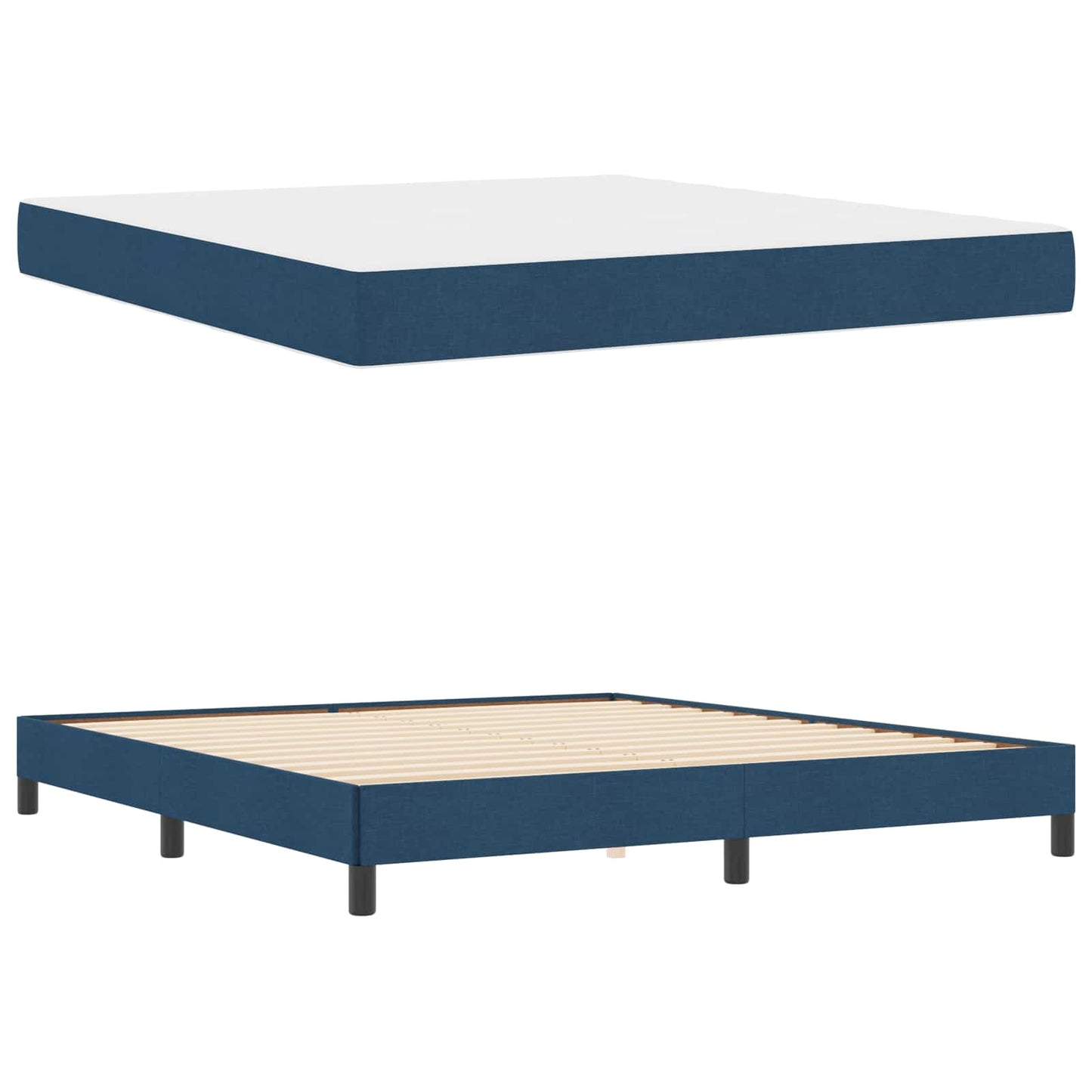 Letto a molle con materasso Blu 180 x 200 cm Tessuto | homemem39