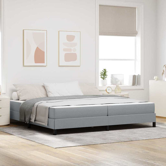 Letto a molle con materasso Grigio chiaro 200 x 200 cm Tessuto