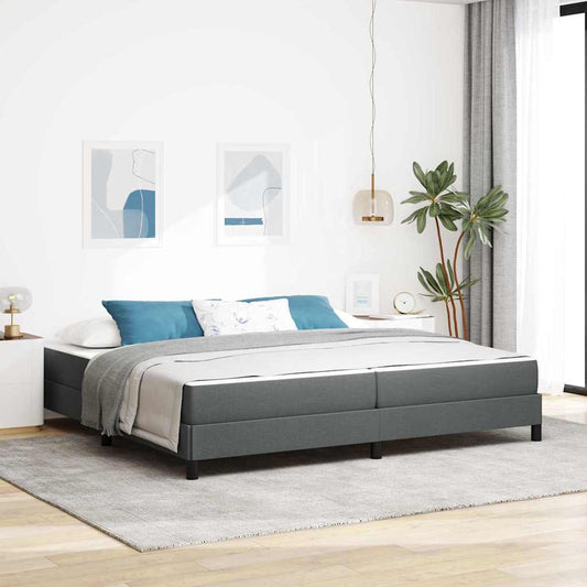 Letto a molle con materasso Grigio scuro 200 x 200 cm Tessuto