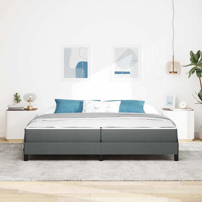 Letto a molle con materasso Grigio scuro 200 x 200 cm Tessuto
