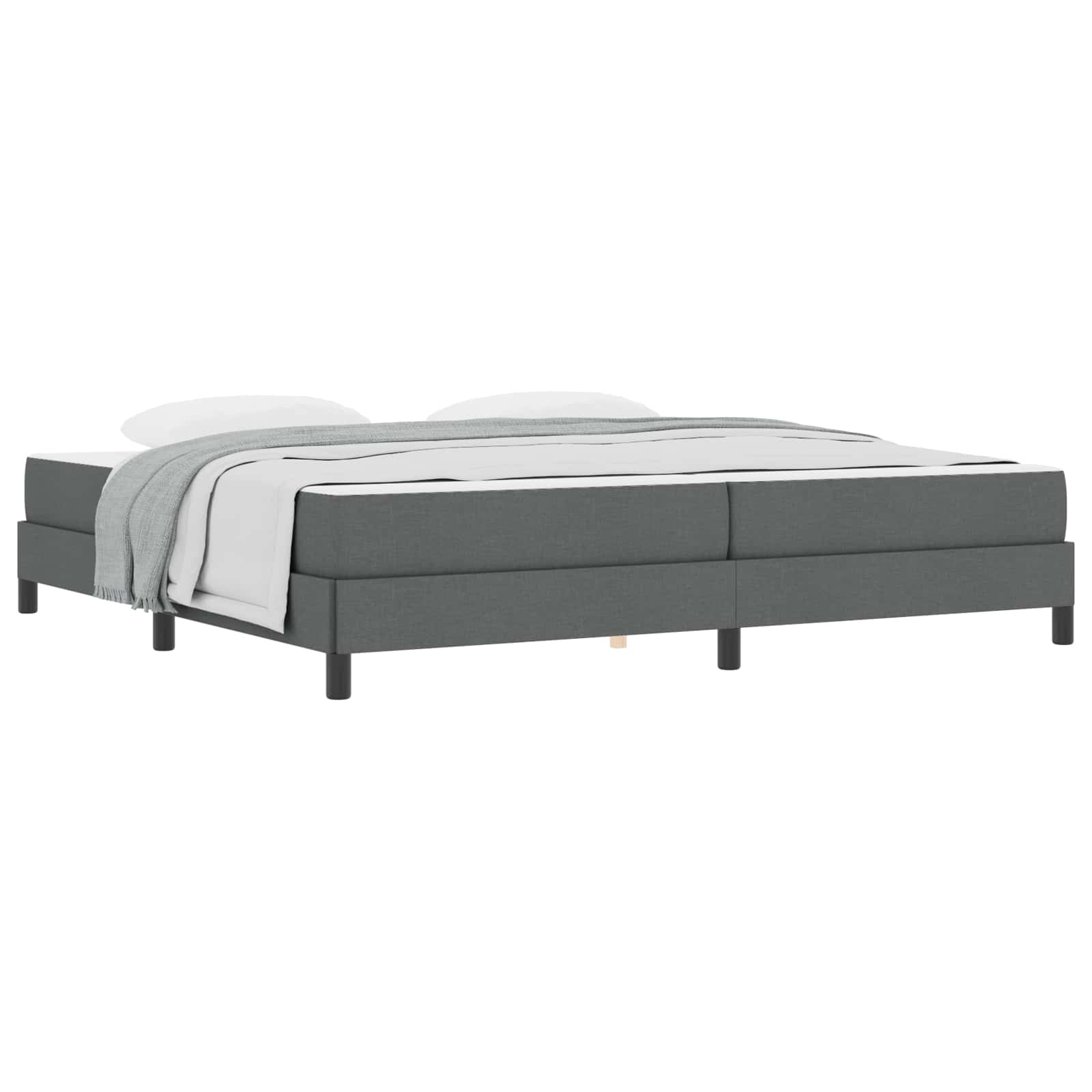 Letto a molle con materasso Grigio scuro 200 x 200 cm Tessuto | homemem39