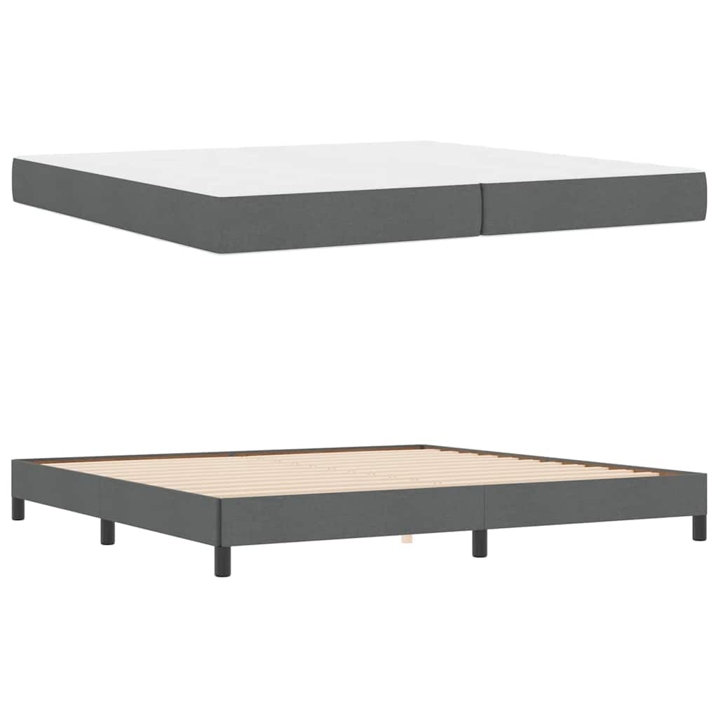 Letto a molle con materasso Grigio scuro 200 x 200 cm Tessuto