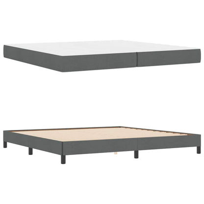 Letto a molle con materasso Grigio scuro 200 x 200 cm Tessuto