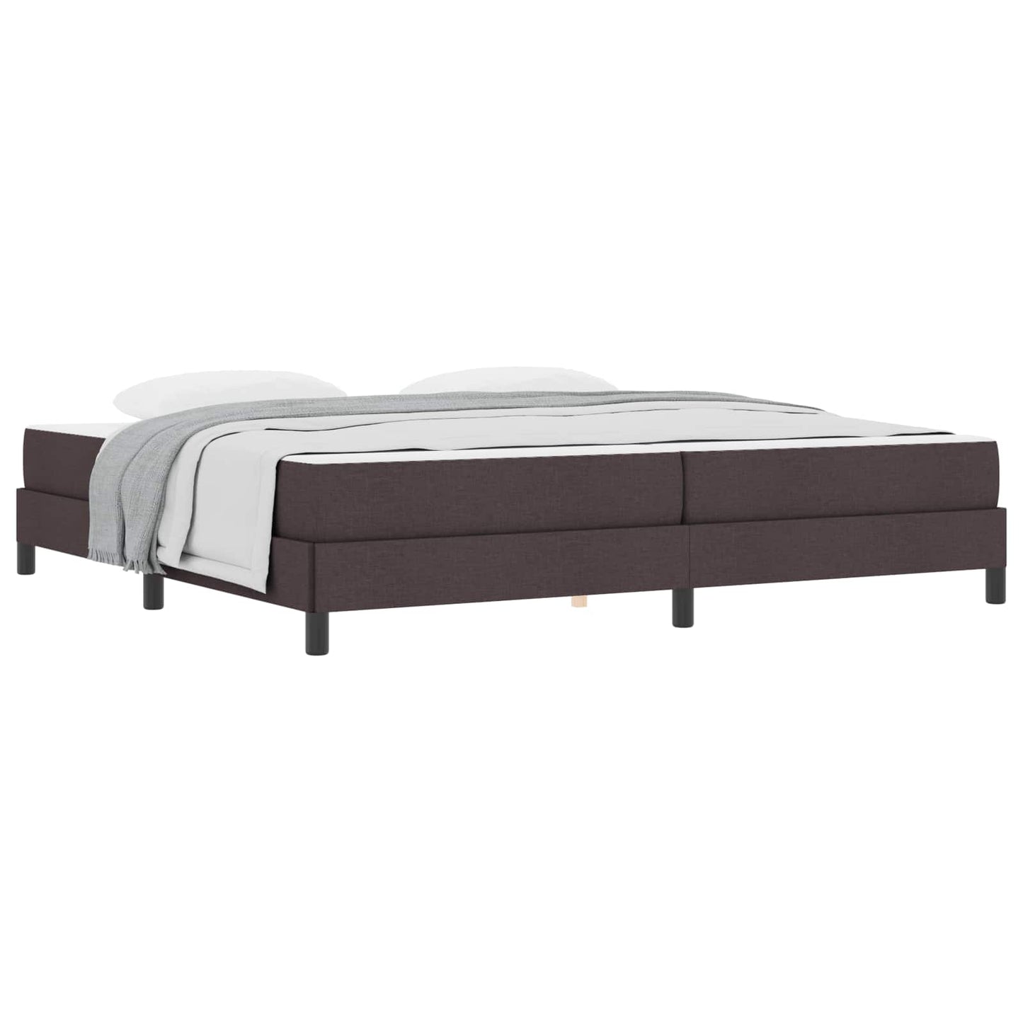 Letto a molle con materasso Marrone Scuro 200 x 200 cm Tessuto | homemem39