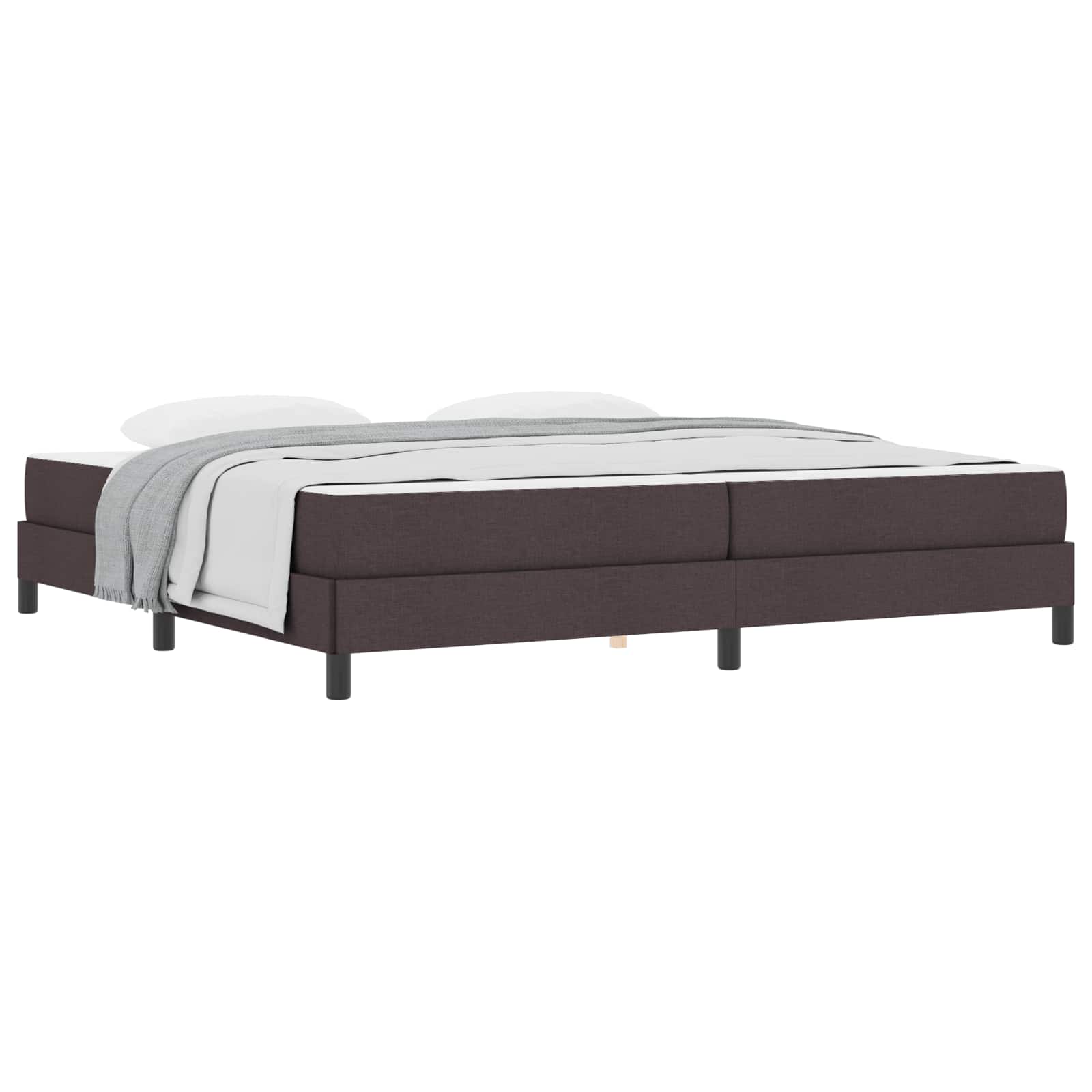 Letto a molle con materasso Marrone Scuro 200 x 200 cm Tessuto | homemem39