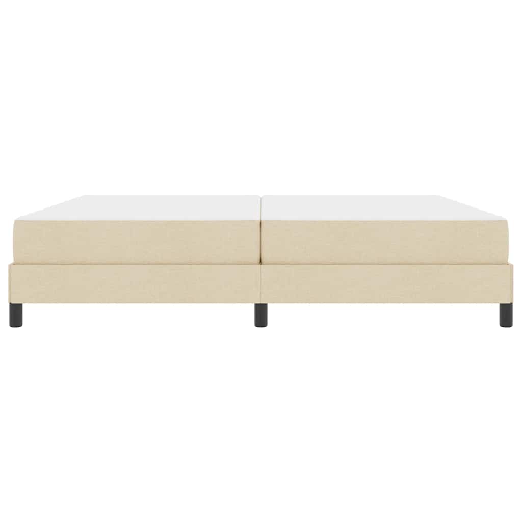 Letto a molle con materasso Crema 200 x 200 cm Tessuto