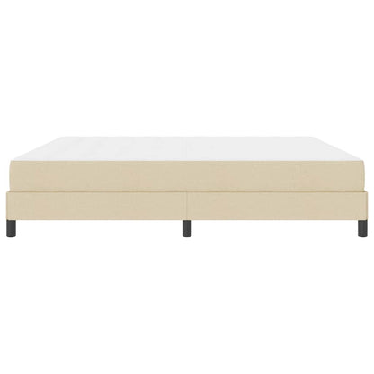 Letto a molle con materasso Crema 200 x 200 cm Tessuto