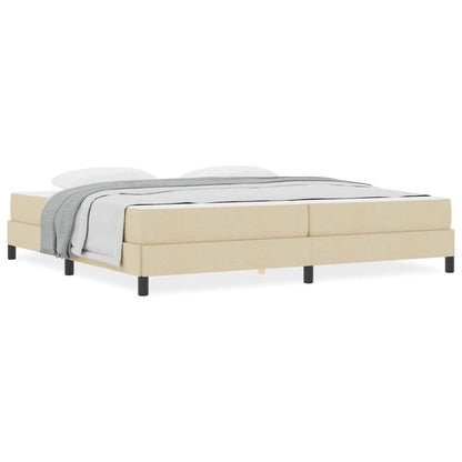 Letto a molle con materasso Crema 200 x 200 cm Tessuto