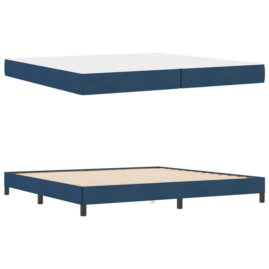 Letto a molle con materasso Blu 200 x 200 cm Tessuto