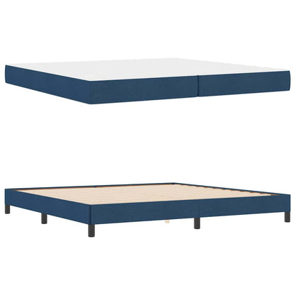Letto a molle con materasso Blu 200 x 200 cm Tessuto