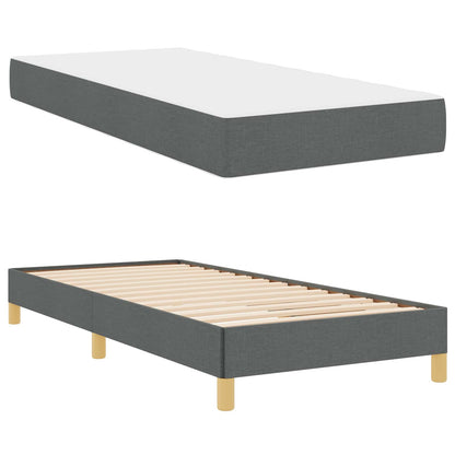 Letto a molle con materasso Grigio scuro 90 x 190 cm Tessuto | homemem39