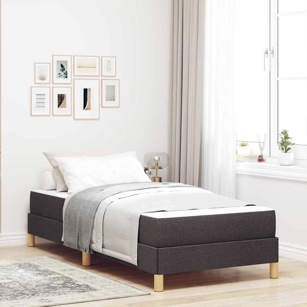 Letto a molle con materasso Marrone Scuro 90 x 190 cm Tessuto