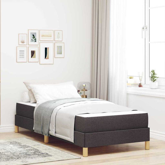 Letto a molle con materasso Marrone Scuro 90 x 190 cm Tessuto