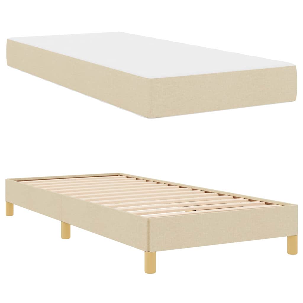 Letto a molle con materasso Crema 90 x 190 cm Tessuto | homemem39
