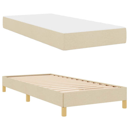 Letto a molle con materasso Crema 90 x 190 cm Tessuto | homemem39