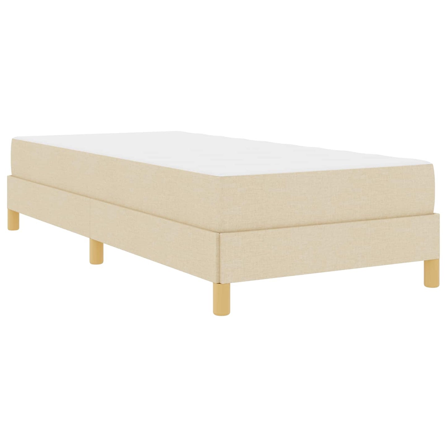 Letto a molle con materasso Crema 90 x 190 cm Tessuto | homemem39