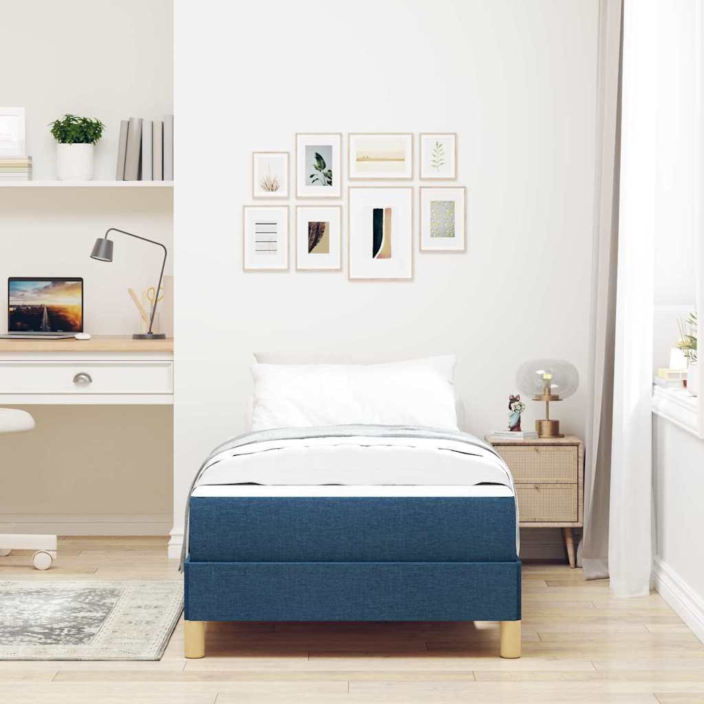 Letto a molle con materasso Blu 90 x 190 cm Tessuto | homemem39