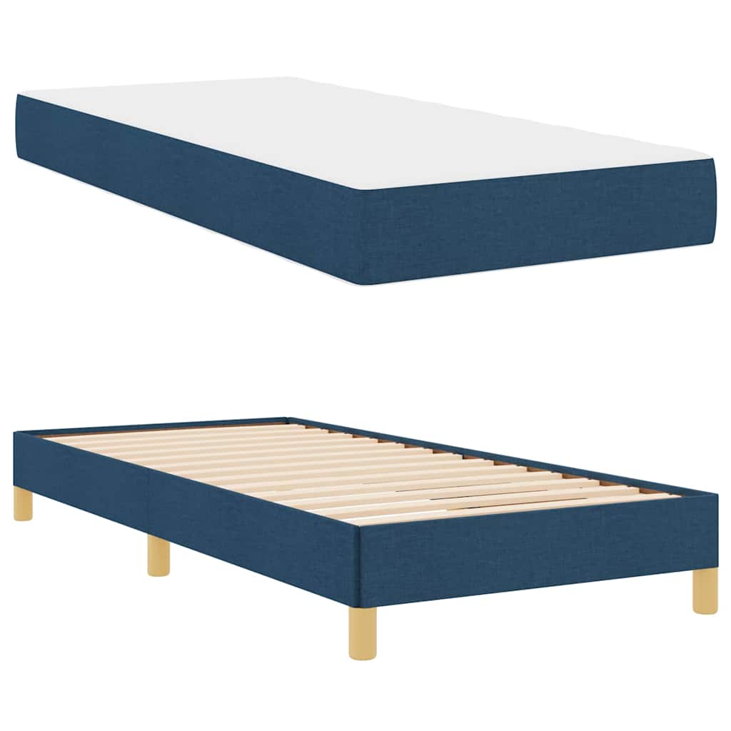 Letto a molle con materasso Blu 90 x 190 cm Tessuto | homemem39