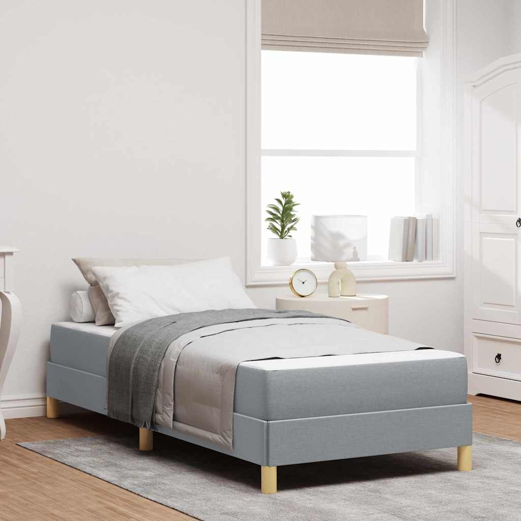 Letto a molle con materasso Grigio chiaro 90 x 200 cm Tessuto | homemem39