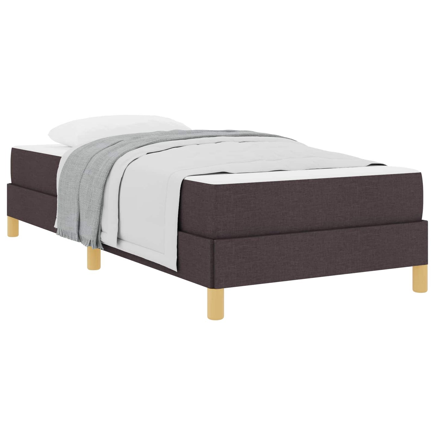 Letto a molle con materasso Marrone Scuro 90 x 200 cm Tessuto | homemem39