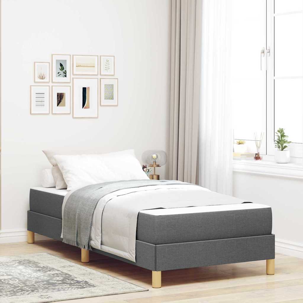 Letto a molle con materasso Grigio scuro 100 x 200 cm Tessuto | homemem39
