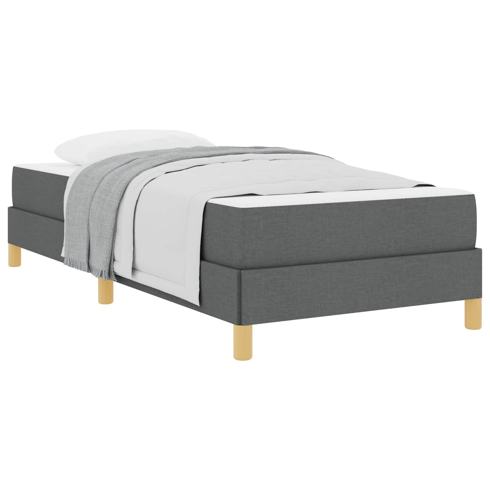 Letto a molle con materasso Grigio scuro 100 x 200 cm Tessuto | homemem39