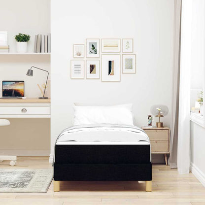 Letto a molle Nero e Marrone 100 x 200 cm