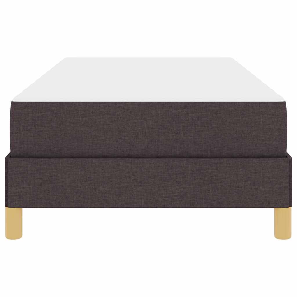 Letto a molle con materasso Marrone Scuro 100 x 200 cm Tessuto | homemem39