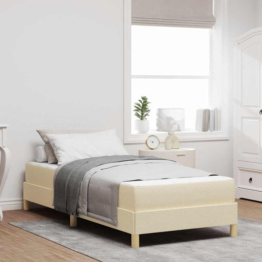 Letto a molle Crema e Marrone 100 x 200 cm