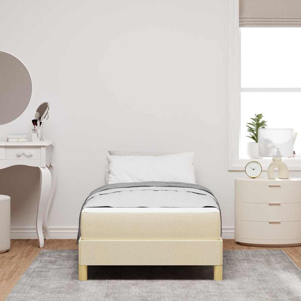 Letto a molle Crema e Marrone 100 x 200 cm