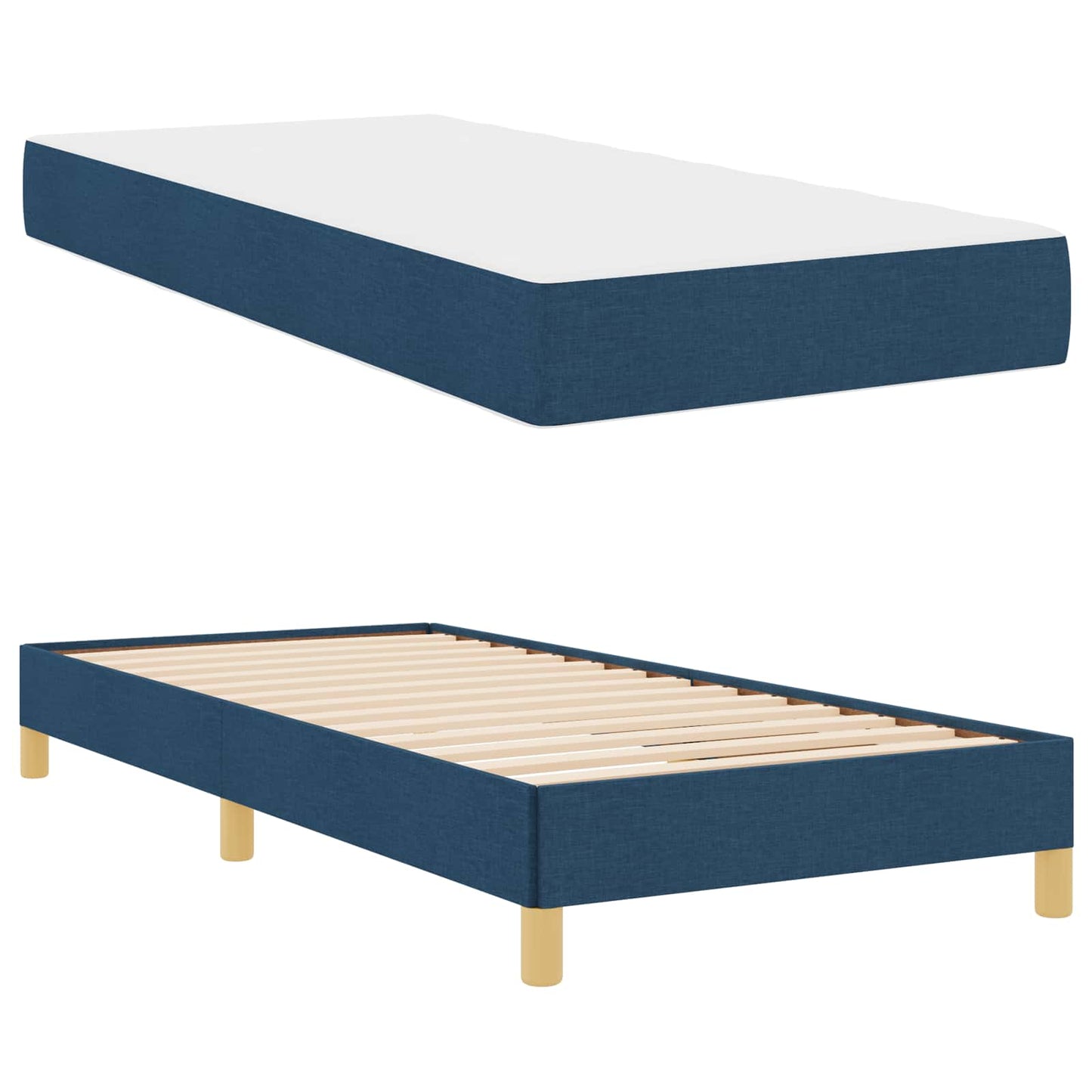 Letto a molle con materasso Blu 100 x 200 cm Tessuto | homemem39