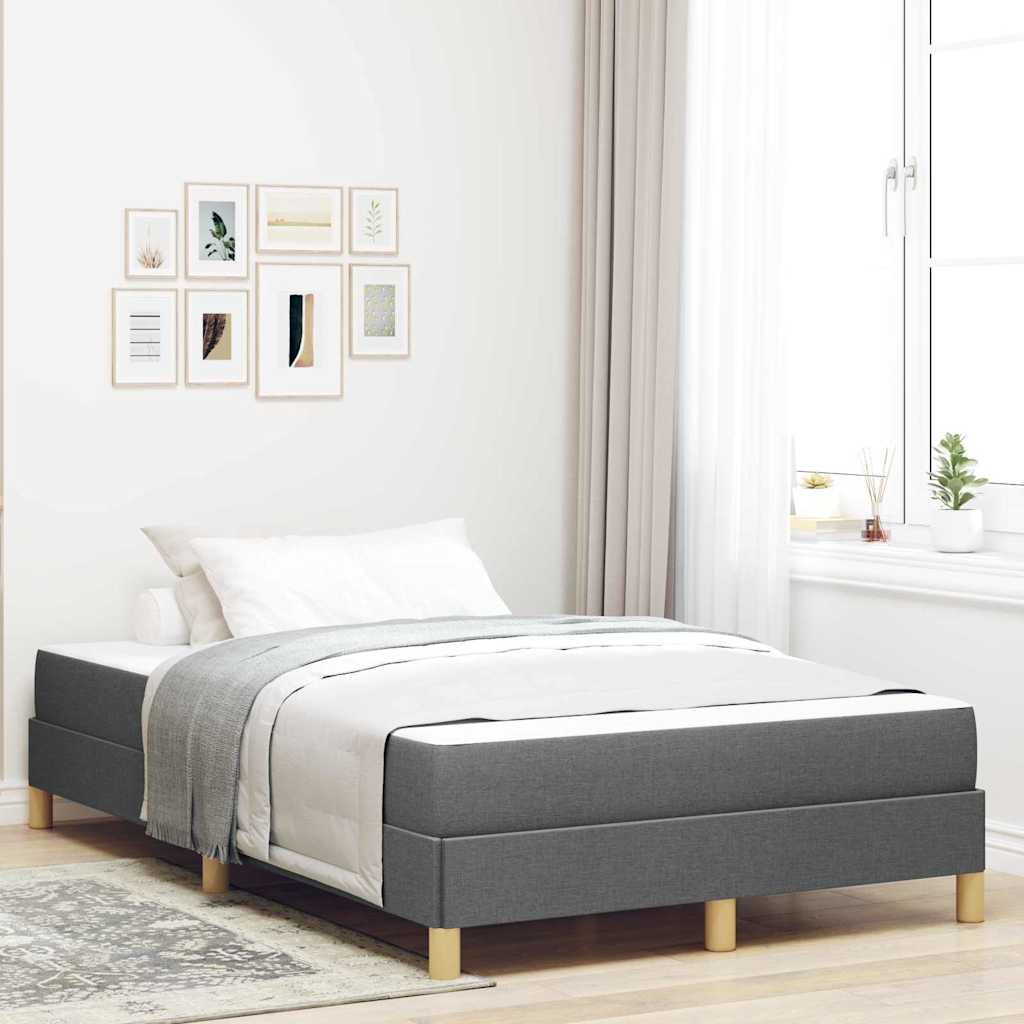 Letto a molle con materasso Grigio scuro 120 x 190 cm Tessuto | homemem39