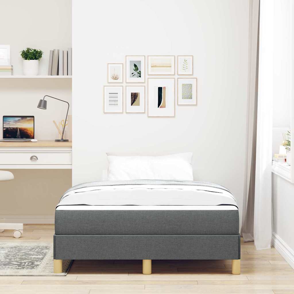 Letto a molle con materasso Grigio scuro 120 x 190 cm Tessuto | homemem39