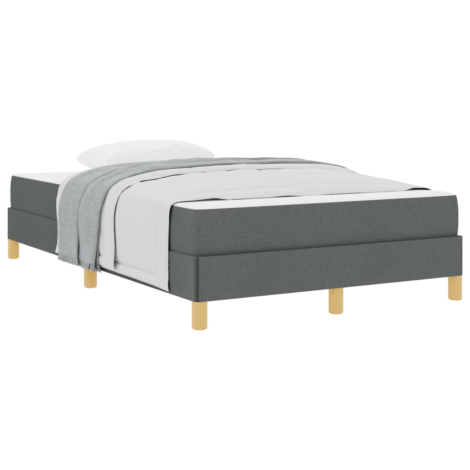 Letto a molle con materasso Grigio scuro 120 x 190 cm Tessuto | homemem39