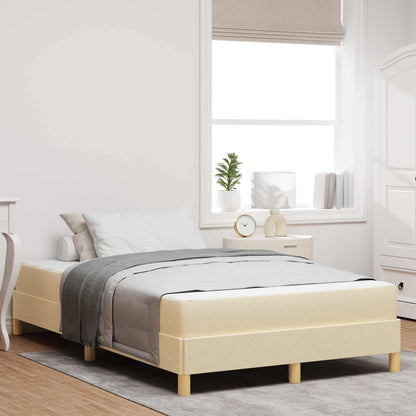 Letto a molle con materasso Crema 120 x 190 cm Tessuto | homemem39