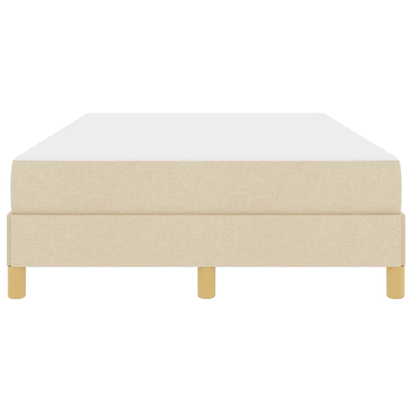 Letto a molle con materasso Crema 120 x 190 cm Tessuto