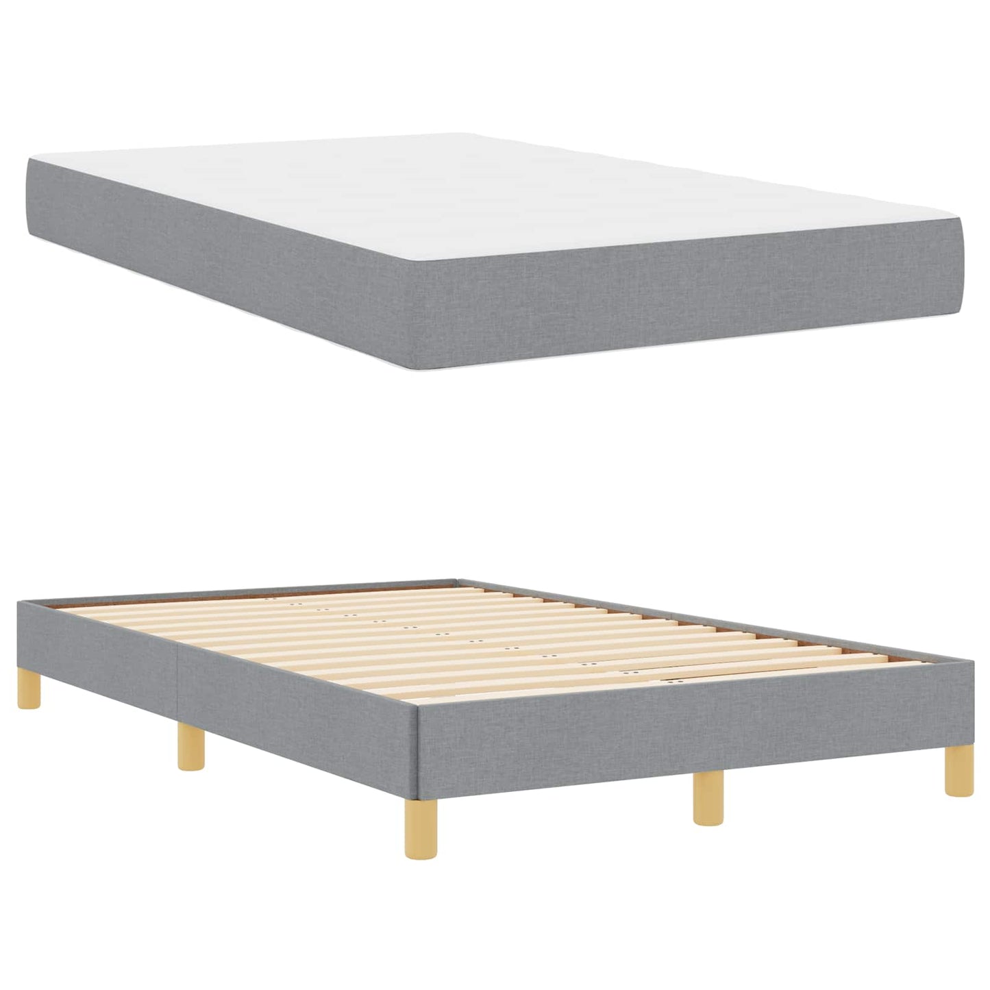 Letto a molle con materasso Grigio chiaro 120 x 200 cm Tessuto | homemem39