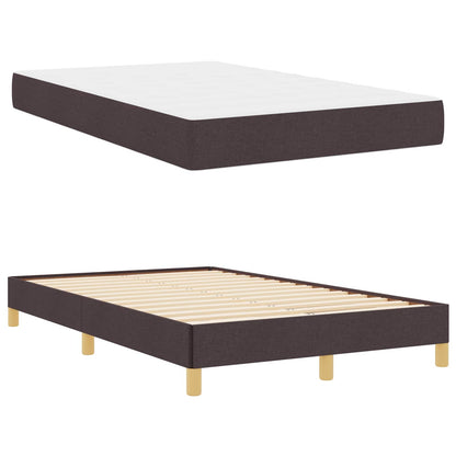 Letto a molle con materasso Marrone Scuro 120 x 200 cm Tessuto | homemem39