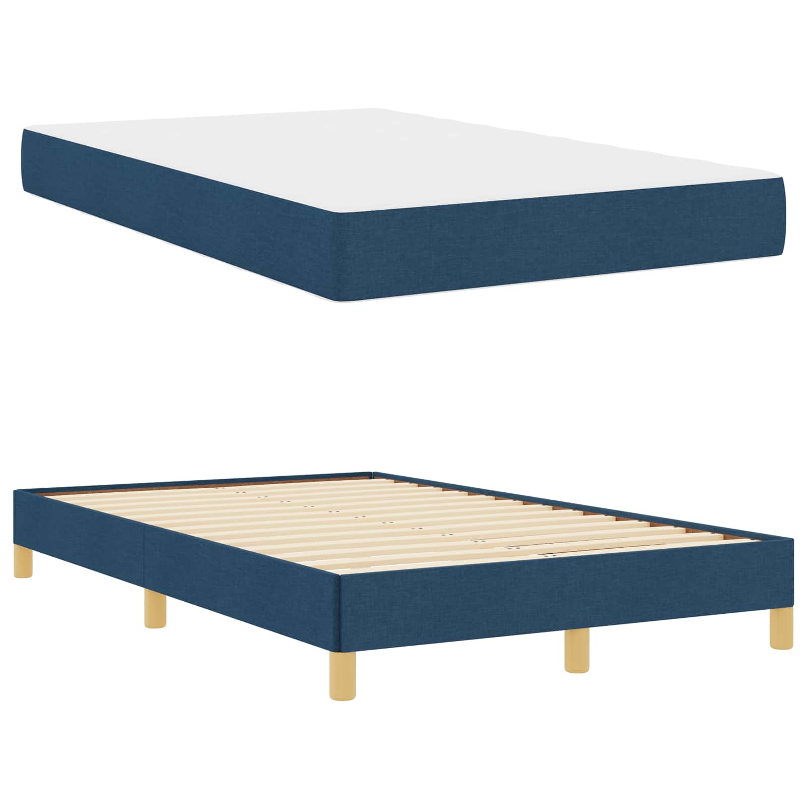 Letto a molle con materasso Blu 120 x 200 cm Tessuto | homemem39