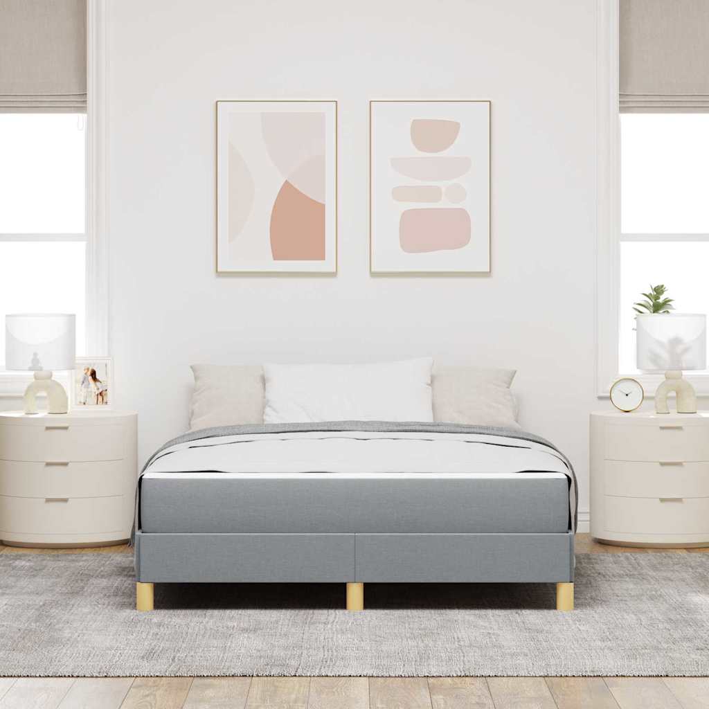 Letto a molle con materasso Grigio chiaro 140 x 190 cm Tessuto | homemem39