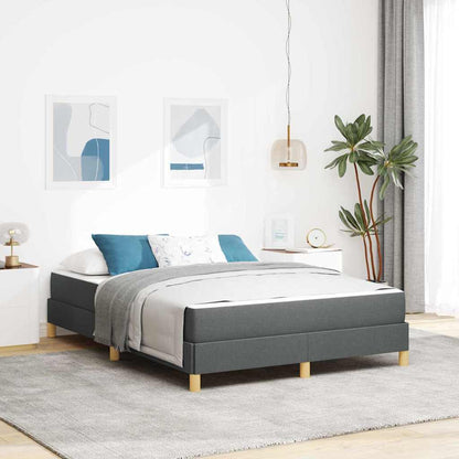 Letto a molle con materasso Grigio scuro 140 x 190 cm Tessuto | homemem39