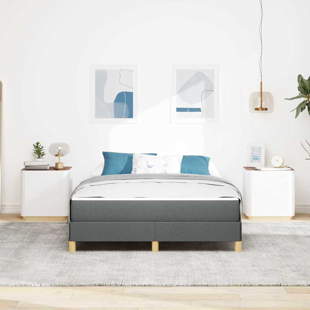 Letto a molle con materasso Grigio scuro 140 x 190 cm Tessuto | homemem39