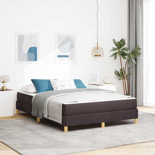 Letto a molle con materasso Marrone Scuro 140 x 190 cm Tessuto | homemem39